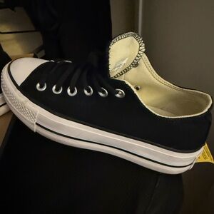Converse Chuck Taylor Platform Sneakers - Black and White-like new